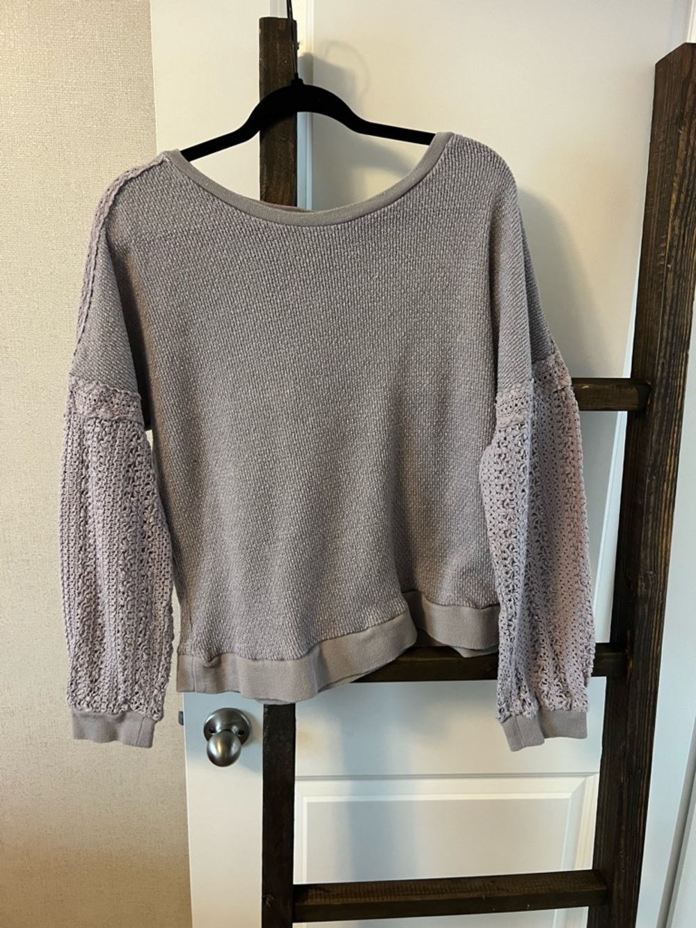 Umgee Lavender Scoop Neck Pullover Sweater